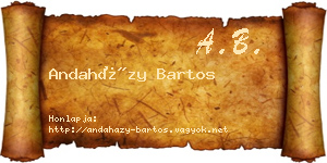 Andaházy Bartos névjegykártya